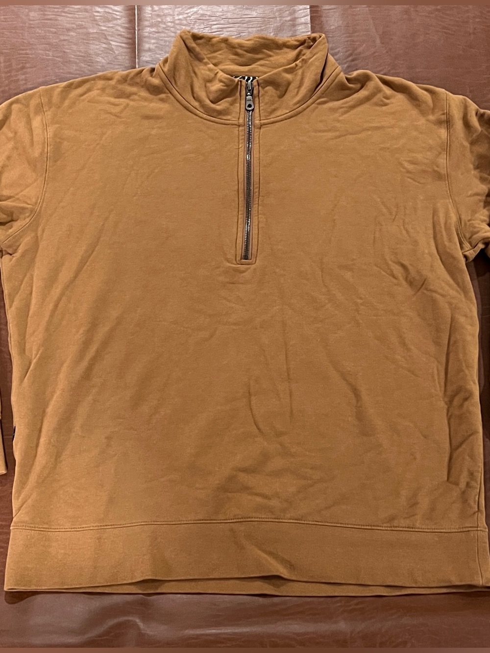 Stance Shelter 1/4 Zip Pullover Butter Blend Tobacco Brown - Size Large